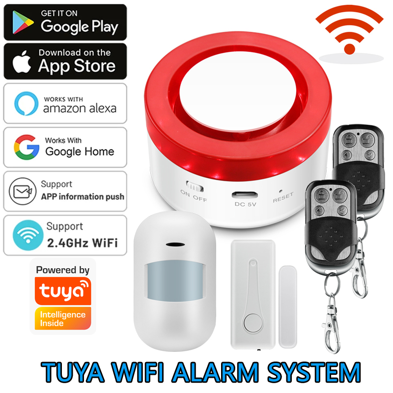 Smart Home Ecosystems - 와이파이 투야 홈 경보 시스템, 120DB