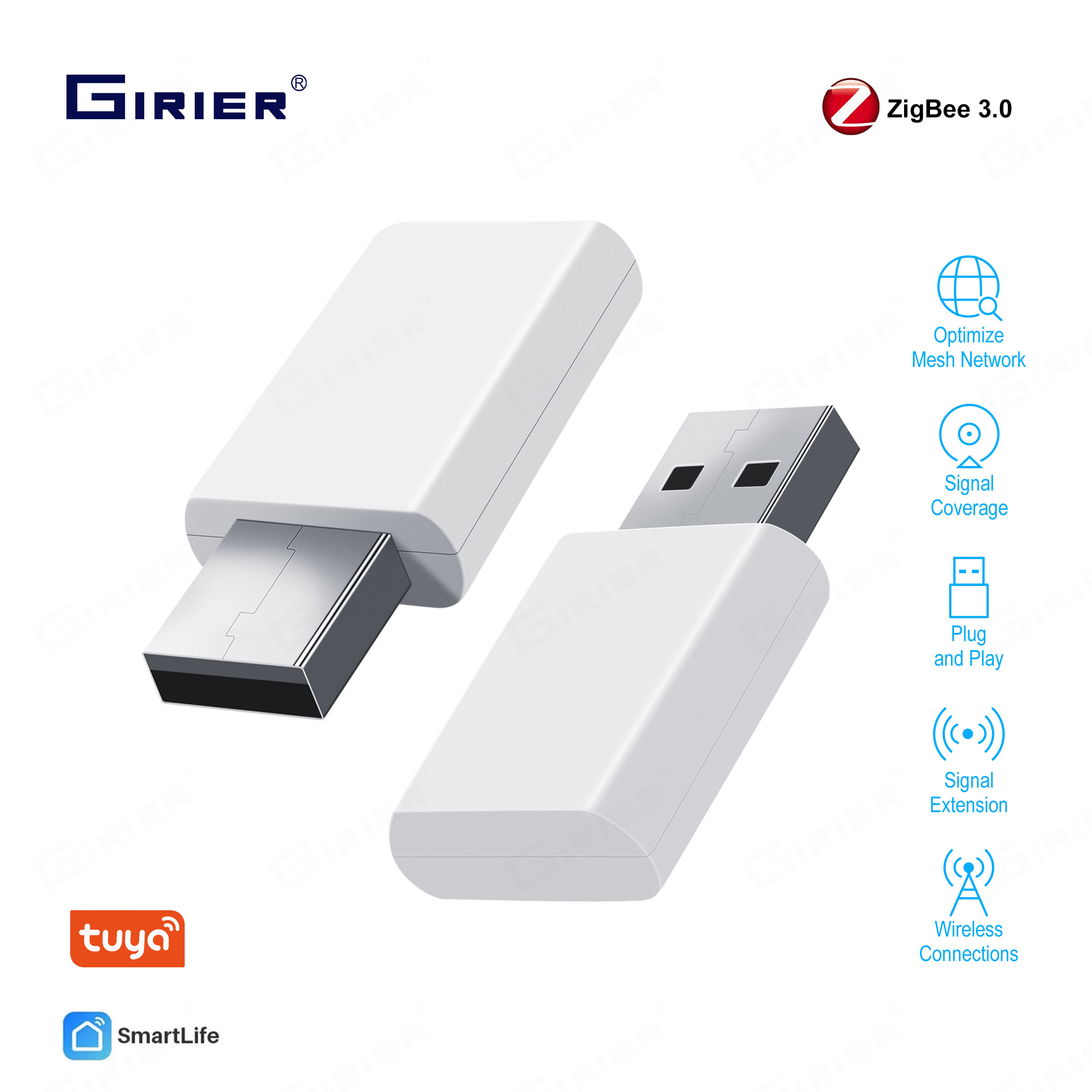 Smart Home Hub Device - GIRIER-ZigBee 리피터 앰프 USB 신호 확장기,