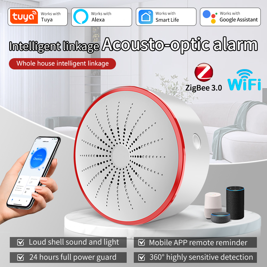 Smart Home Ecosystems - Tuya WiFi ZigBee 스마트 알람 사이렌