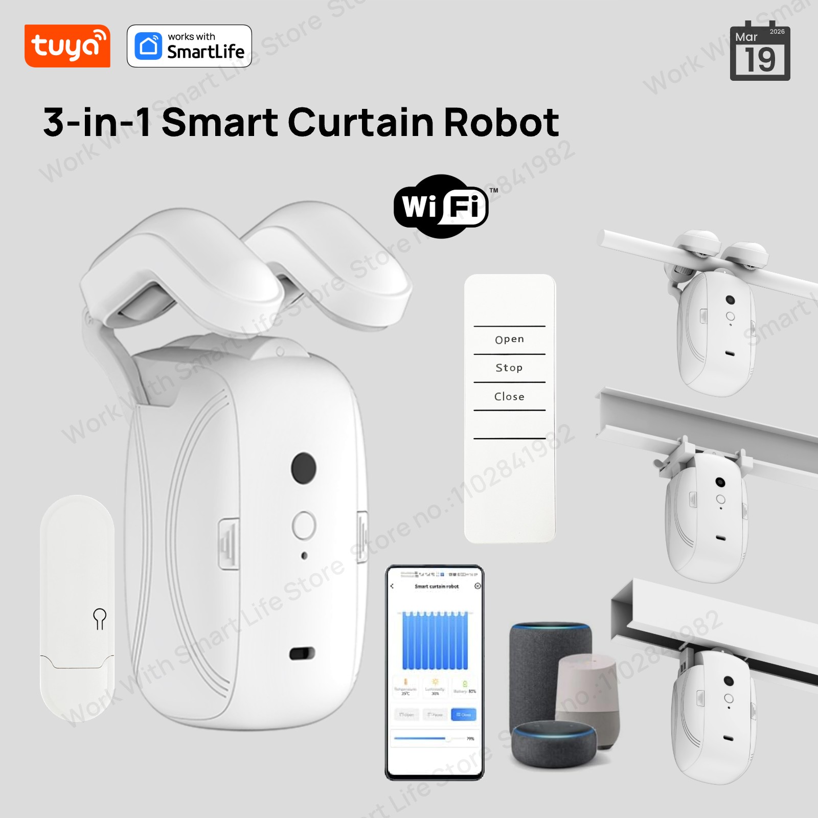 Smart Home Hub - 1/2개 투야 스마트 와이파이 커튼 로봇