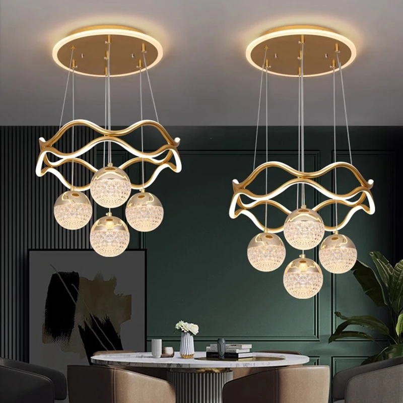 Voice Control Light Bulb - 모던한 LED 펜던트 조명, 골드, 블랙,