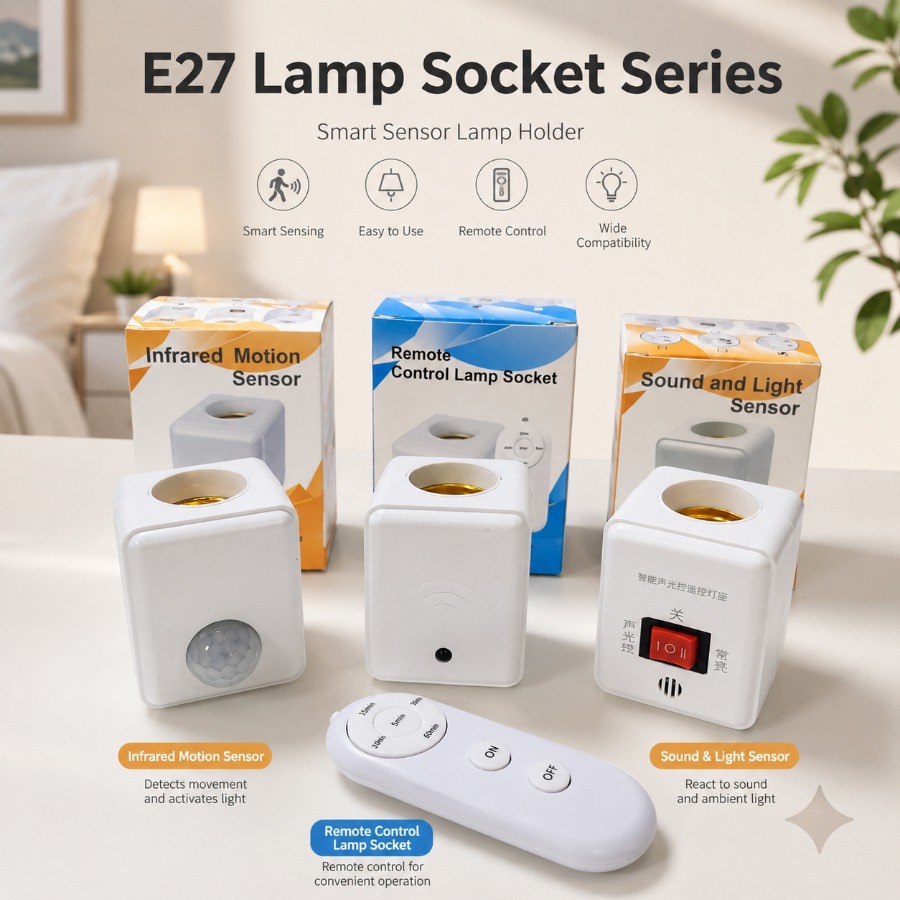 Voice Control Light Bulb - EU/US 플러그 E27 PIR 모션 센서