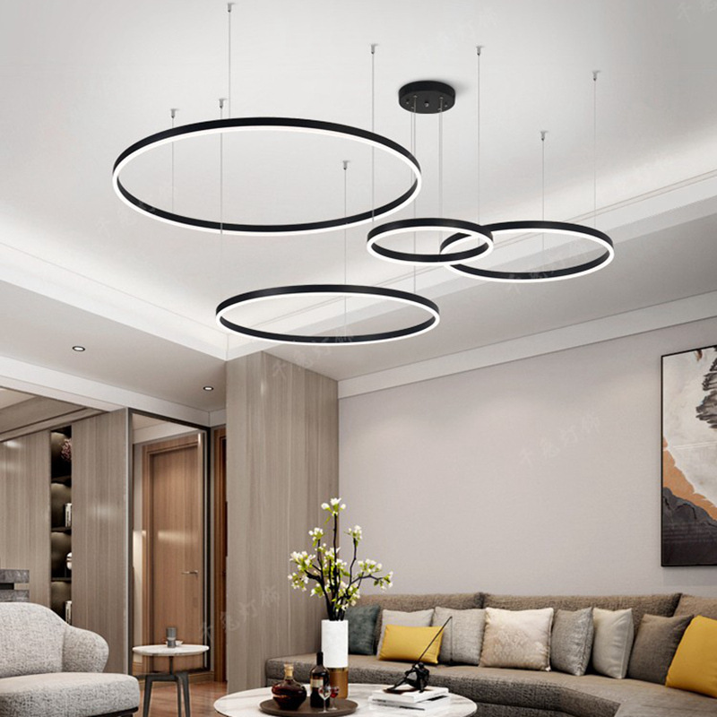 Voice Control Light Bulb - 현대 거실 LED 원형 천장 펜던트