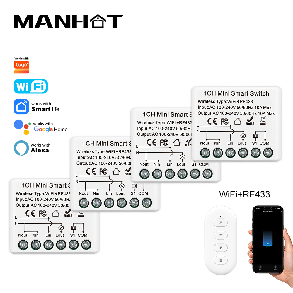 Smart Ir Remote Controller - 10A 미니 WIFI 스마트 스위치 RF433Mhz