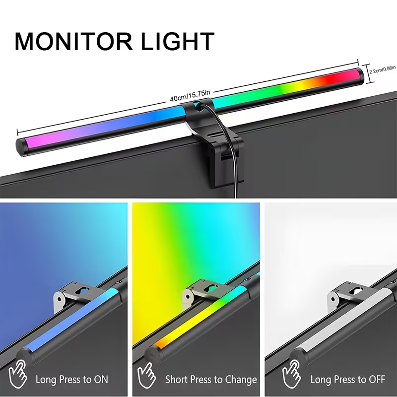리모컨이 있는 LED 모니터 라이트 바, 무단계 조광  - Voice Control Light Bulb 리뷰 및 가격