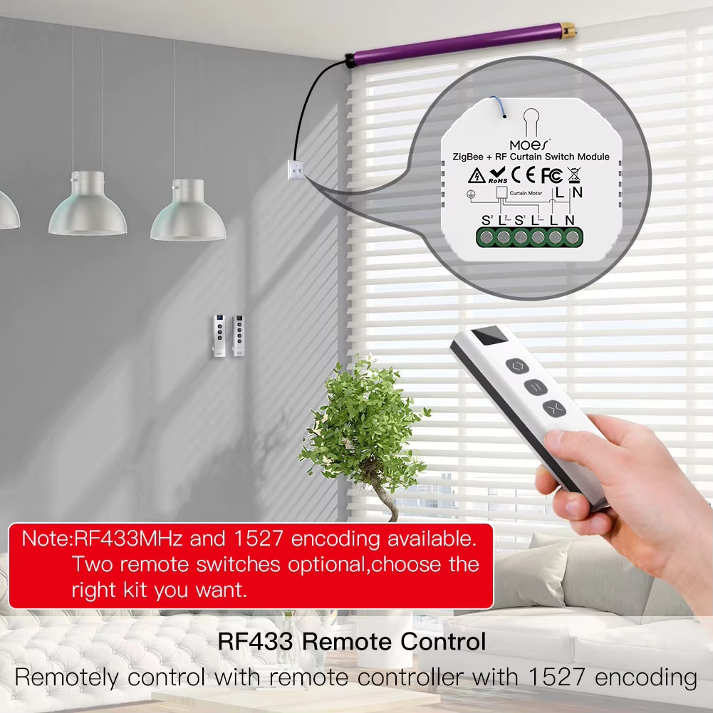 MOES ZigBee 스마트 RF433 커튼 스위치 모 - Smart Home Moes 리뷰 및 가격