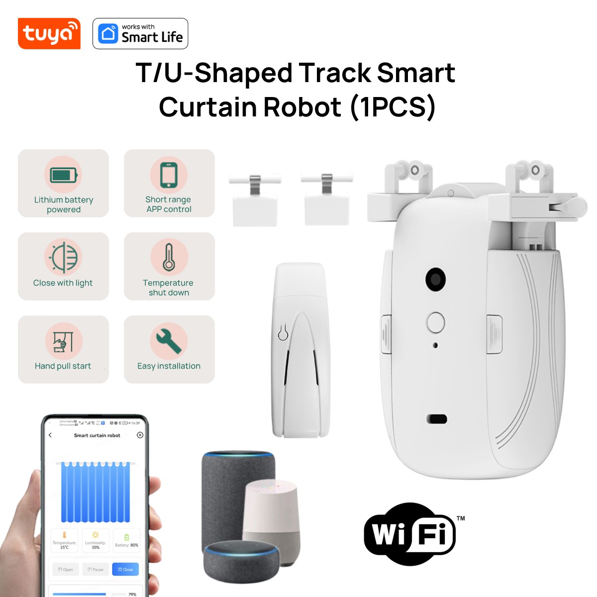 T/U 레일 트랙용 투야 스마트 와이파이 커튼 로봇,  - Smart Home Hub 리뷰 및 가격
