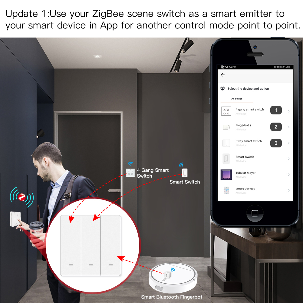 MOES Tuya ZigBee 씬 스위치 무선 푸시 버 - Smart Home Moes 리뷰 및 가격