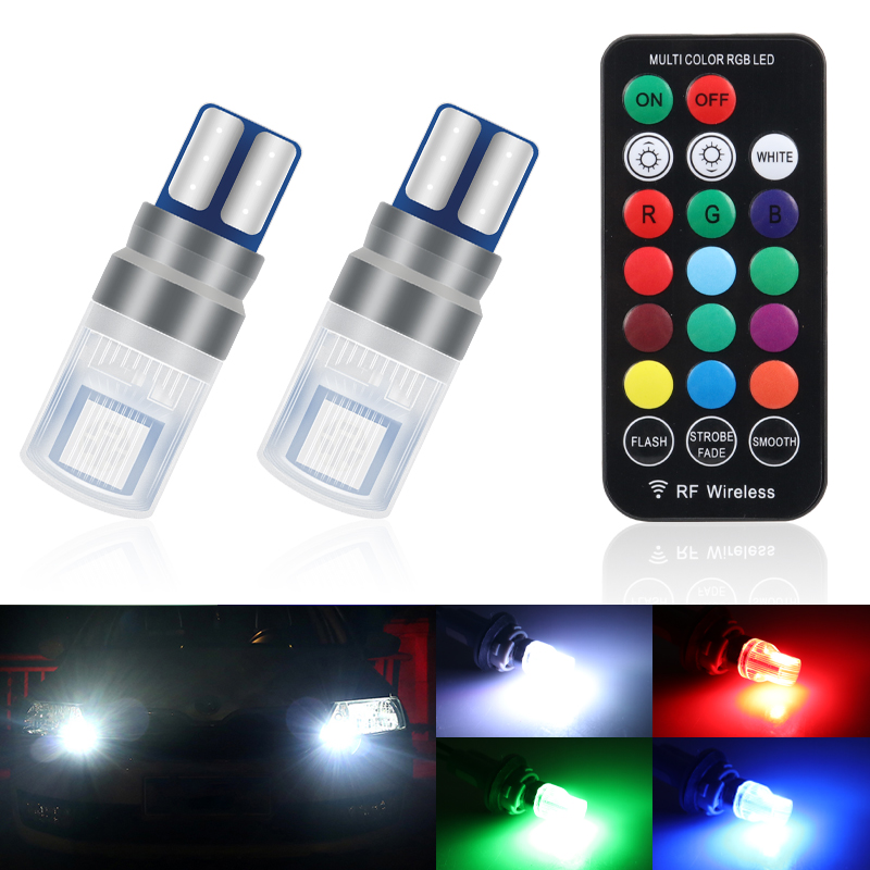 2 개/대 RGB LED T10 W5W 전구 원격 제어 - Voice Control Light Bulb 리뷰 및 가격