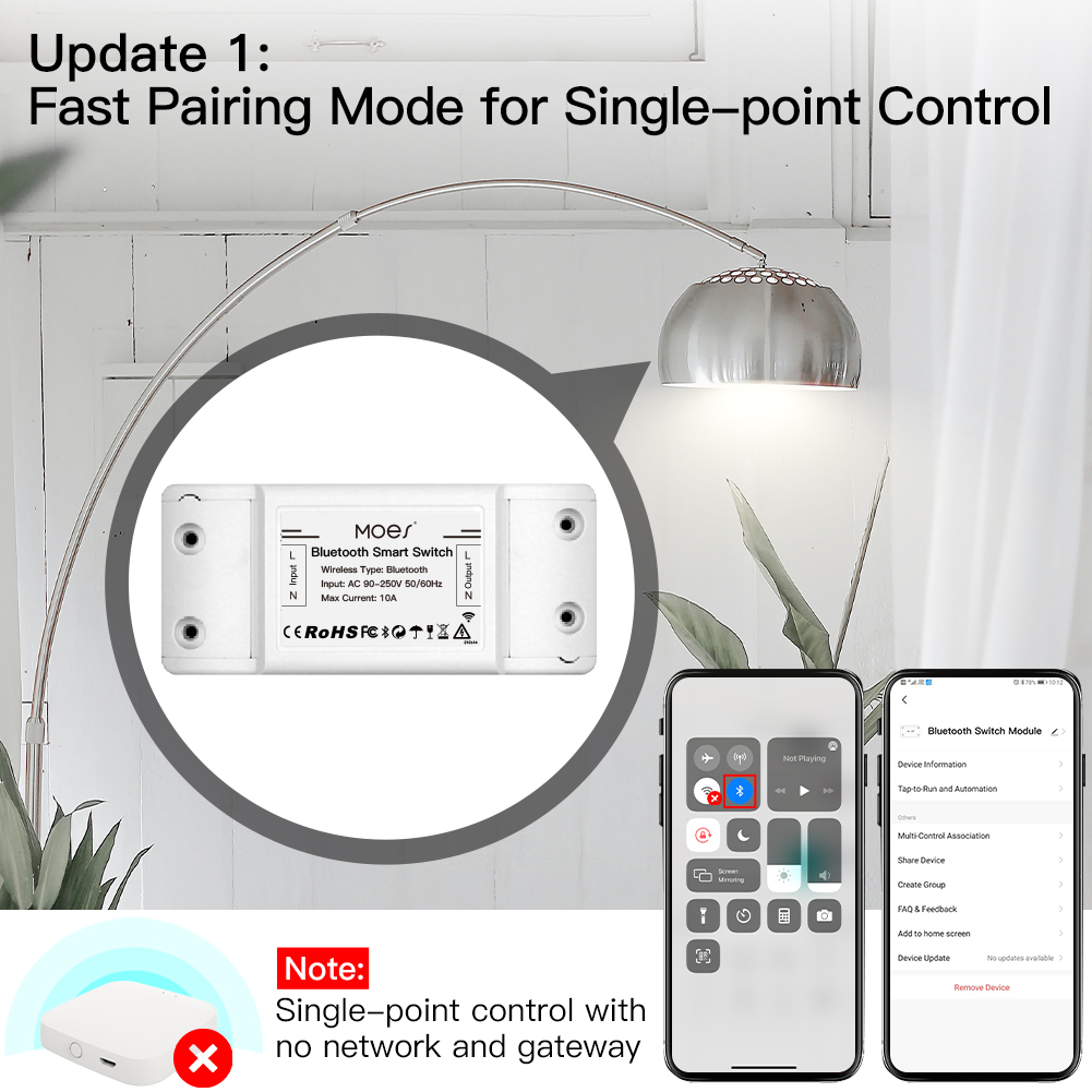 MOES 블루투스 스마트 스위치 릴레이 모듈 단일 포인 - Smart Home Moes 리뷰 및 가격