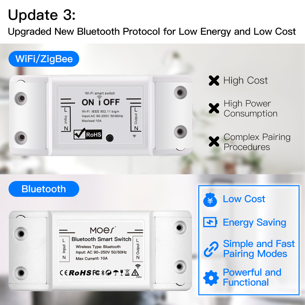 MOES 블루투스 스마트 스위치 릴레이 모듈 단일 포인 - Smart Home Moes 리뷰 및 가격